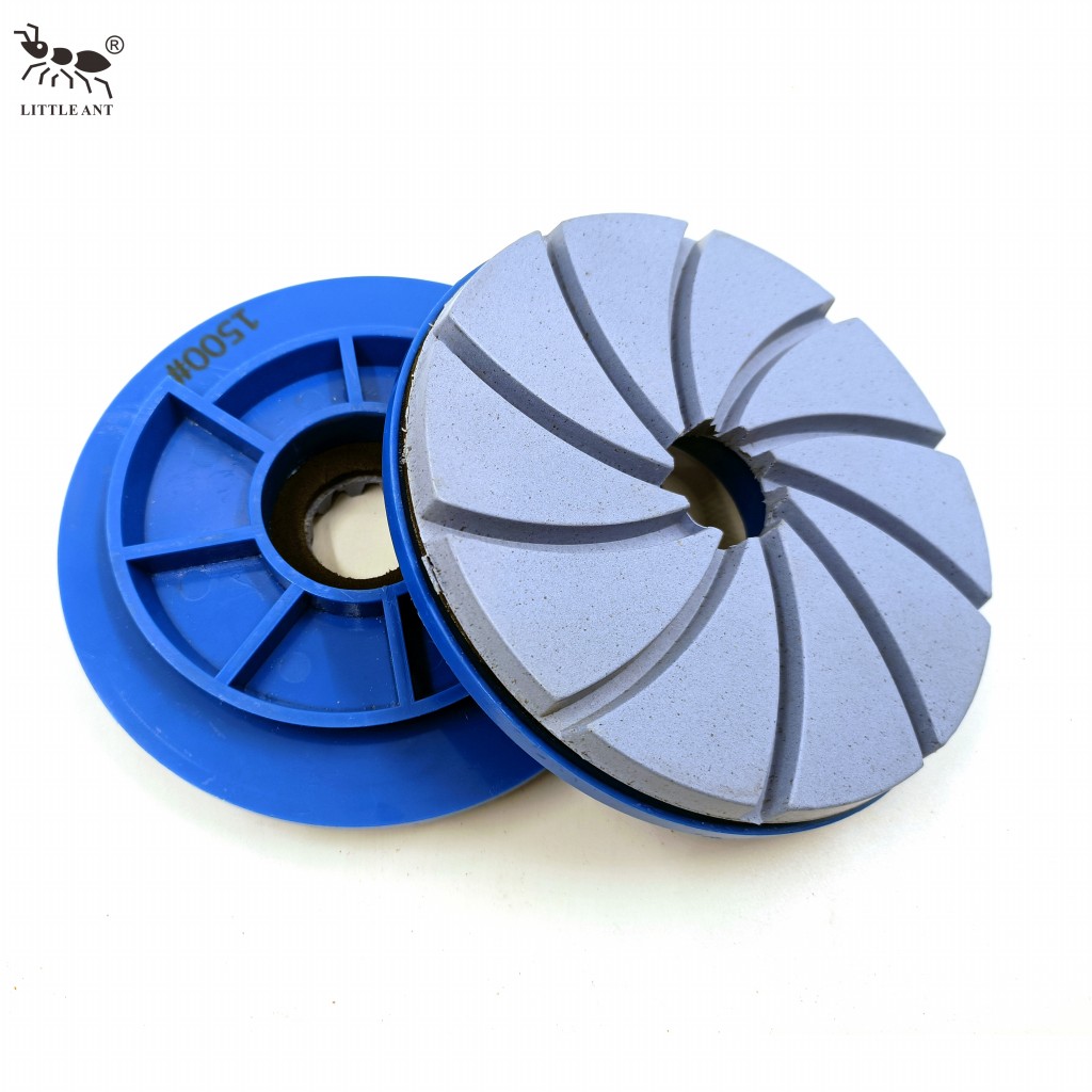 پدهای جلا دادن رزین لبه قفل حلزون کوچک با PVC Backer Granite Marble Terrazzo Quartz