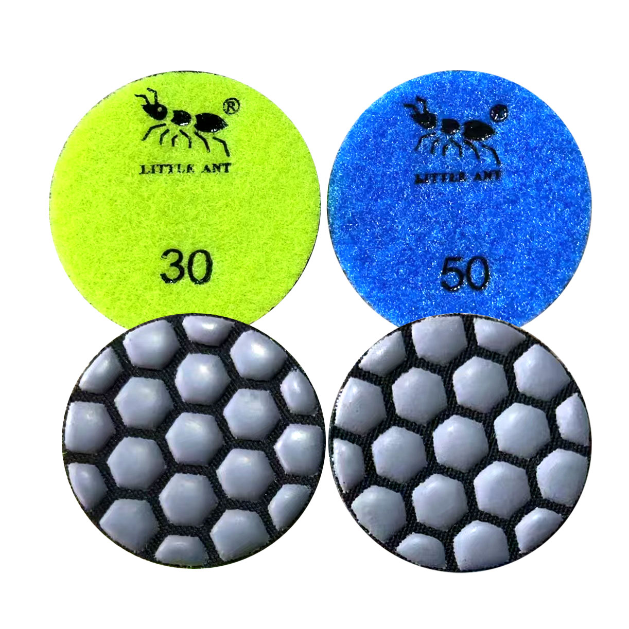 LITTLE ANT 2 inch 50mm Mini Diamond Dry Polishing Pad Hexagon for Granite Marble Terrazzo Quartz Concrete Stone