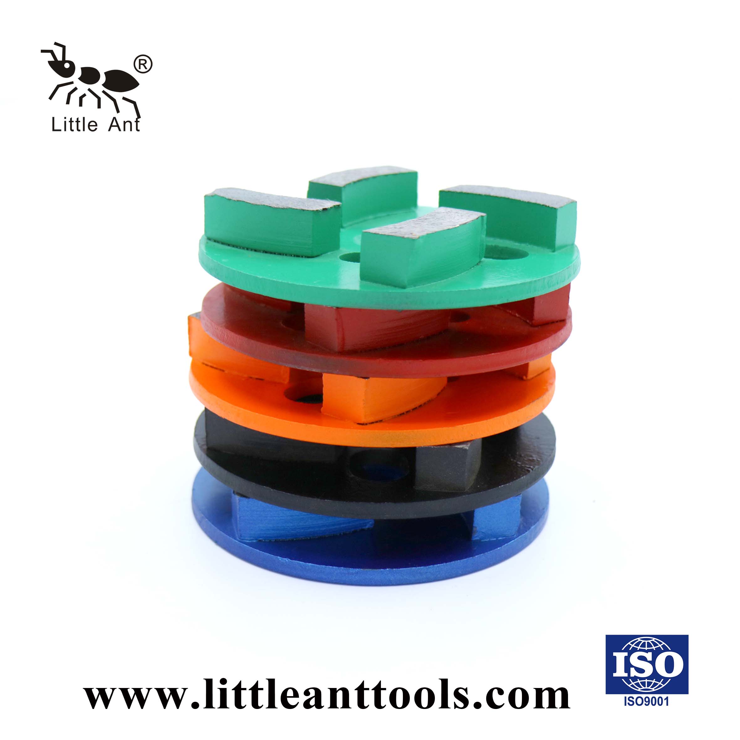 ابزار فلزی صفحه سنگ زنی دایره ای LITTLE ANT برای استفاده خشک و مرطوب بتن 4 ​​چرخ دنده قوسی شکل 100 میلی متر