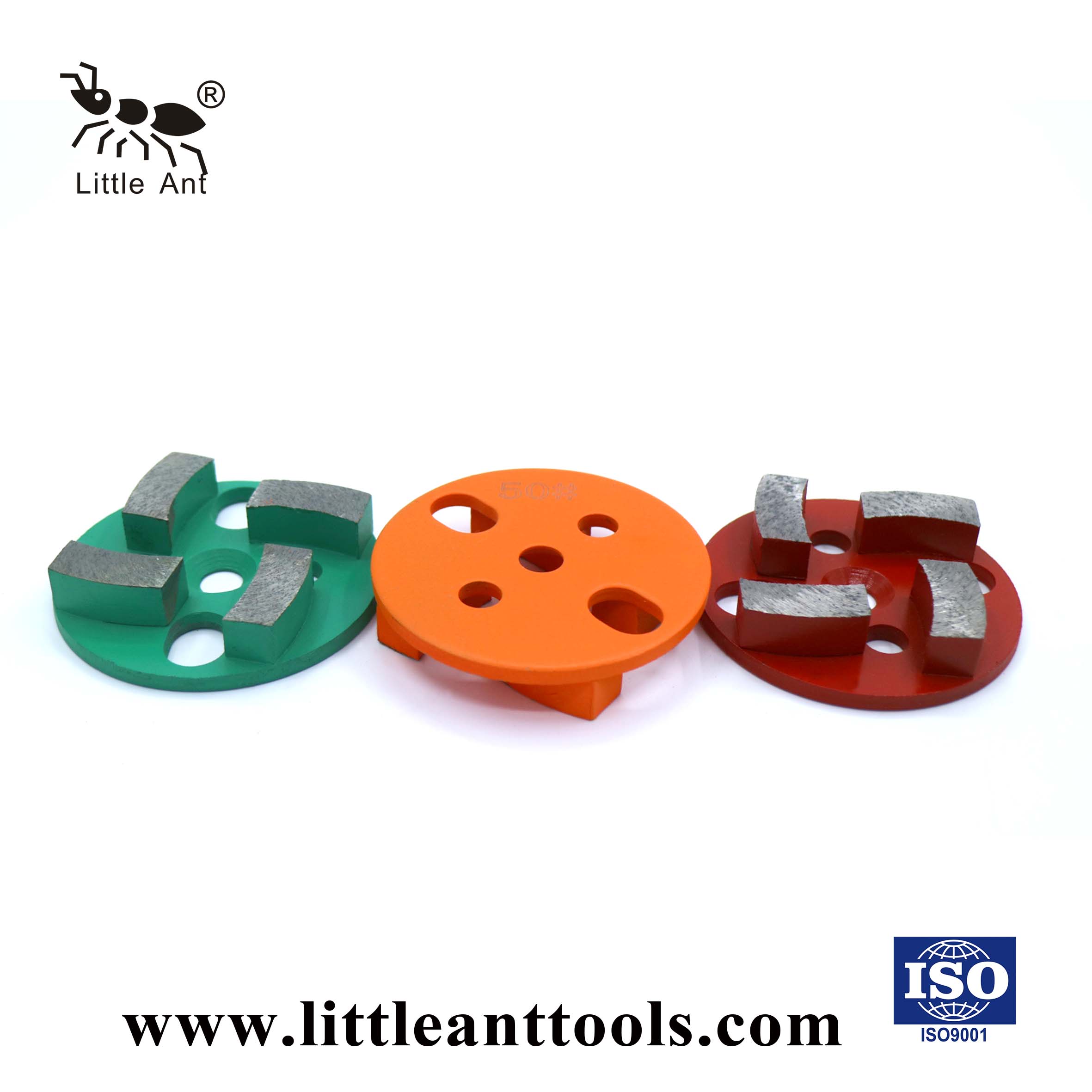 ابزار فلزی صفحه سنگ زنی دایره ای LITTLE ANT برای استفاده خشک و مرطوب بتن 4 ​​چرخ دنده قوسی شکل 100 میلی متر